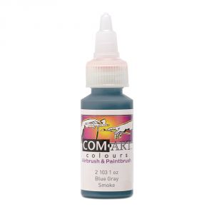 Com Art Colours Water-Based Acrylic Transparent Blue Gray Smoke 1oz For Airbrush And Paintbrush