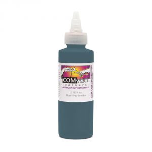 Com Art Colours Water-Based Acrylic Transparent Blue Gray Smoke 4oz For Airbrush And Paintbrush