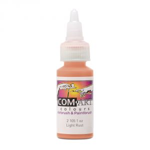 Com Art Colours Water-Based Acrylic Transparent Light Rust 4oz For Airbrush And Paintbrush