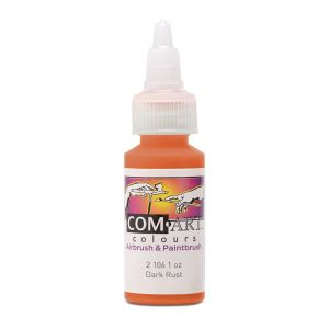 Com Art Colours Water-Based Acrylic Transparent Dark Rust 1oz For Airbrush And Paintbrush