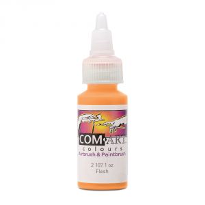 Com Art Colours Water-Based Acrylic Transparent Flesh 1oz For Airbrush And Paintbrush