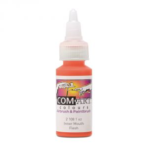 Com Art Colours Water-Based Acrylic Transparent Inner Mouth Flesh 1oz For Airbrush And Paintbrush