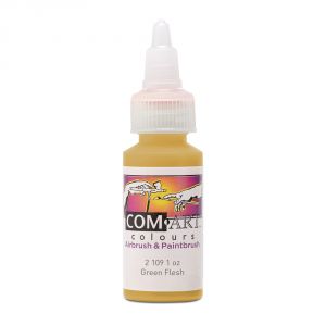 Com Art Colours Water-Based Acrylic Transparent Green Flesh 1oz For Airbrush And Paintbrush