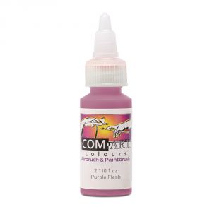 Com Art Colours Water-Based Acrylic Transparent Purple Flesh 1oz For Airbrush And Paintbrush