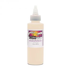 Com Art Colours Water-Based Acrylic Transparent Bone White 4oz For Airbrush And Paintbrush