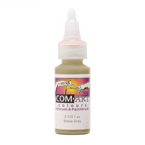 Com Art Colours Water-Based Acrylic Transparent Stone Gray 1oz For Airbrush And Paintbrush