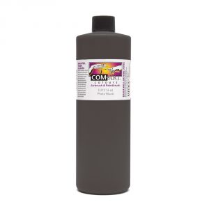 Com Art Colours Water-Based Acrylic Opaque Photo Black 16oz For Airbrush And Paintbrush