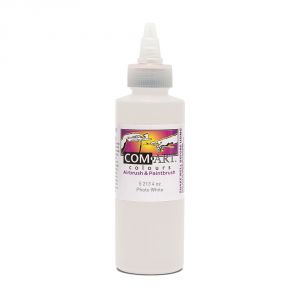 Com Art Colours Water-Based Acrylic Opaque Photo White 4oz For Airbrush And Paintbrush