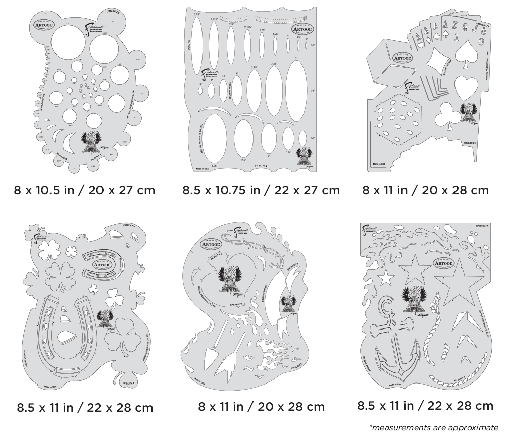 Artool Blasted FX Set Freehand Airbrush Template by Ryan 