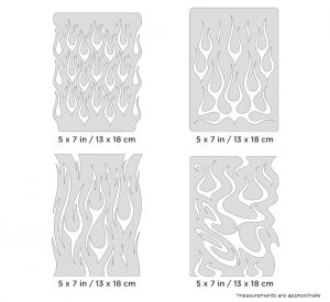Iwata Artool Airbrush Stencil - Nano Series, True Fire (Set of 3)